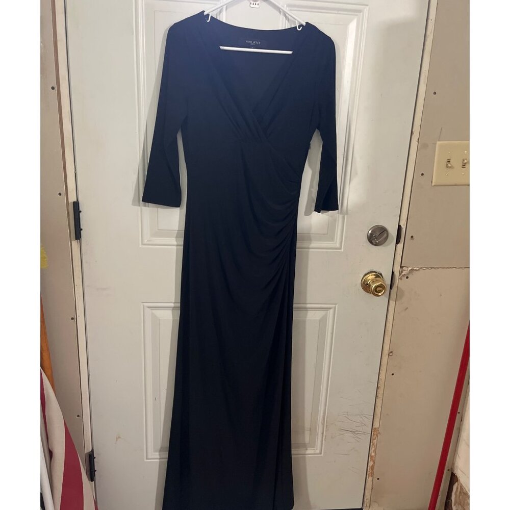 Nine West three quarter sleeved black maxi dress size 4